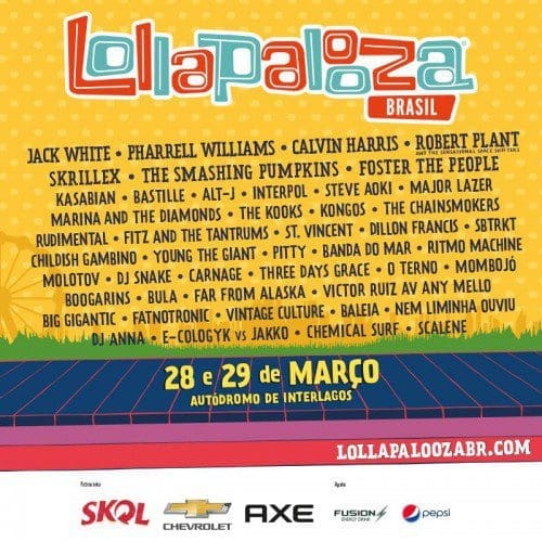 Lollapalooza S. America 2015 Lineup feat. Jack White, Pharrell