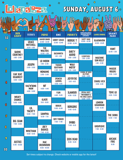 Lollapalooza 2017 Schedule (Set Conflicts!) Announced - Pursuit Of Dopeness