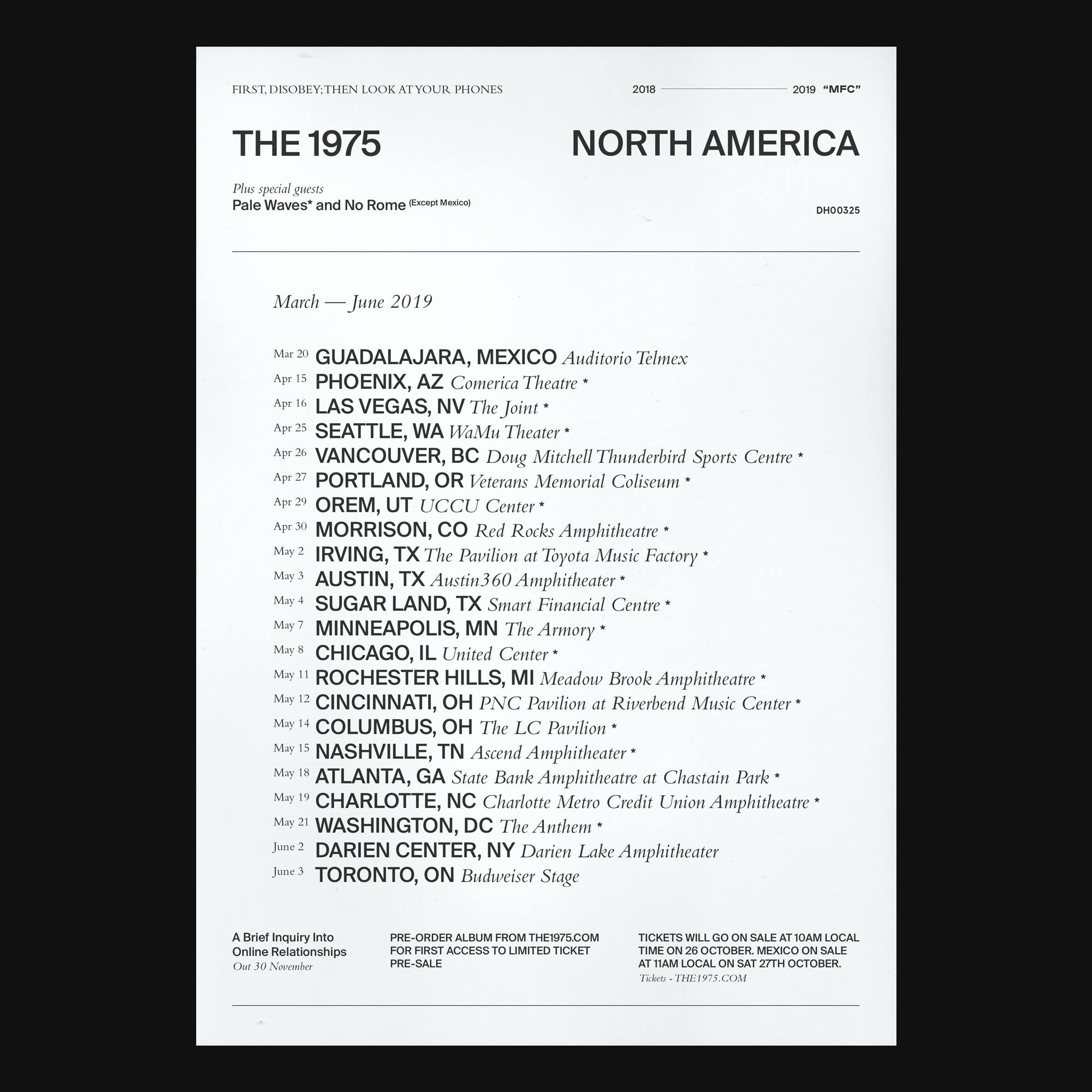 The 1975 Announce 2019 North American Tour Share Love It If We
